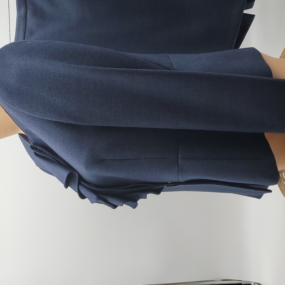 ANNE KLEIN SKIRT & JACKET BLUE SUIT w/LAYERED RUFFLE NECKLINE w/suit bag - Picture 12 of 17